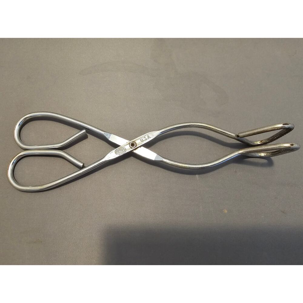 Vintage Ekco 8" (inch) Stainless Steel Tongs - USA